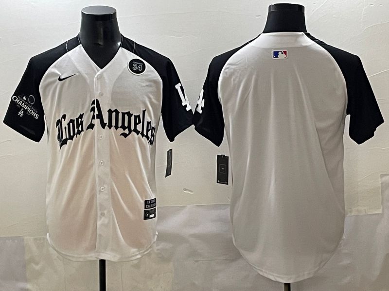 Men 2025 Los Angeles Dodgers Blank White black Five generations Joint Name Nike MLB Jersey style 115
